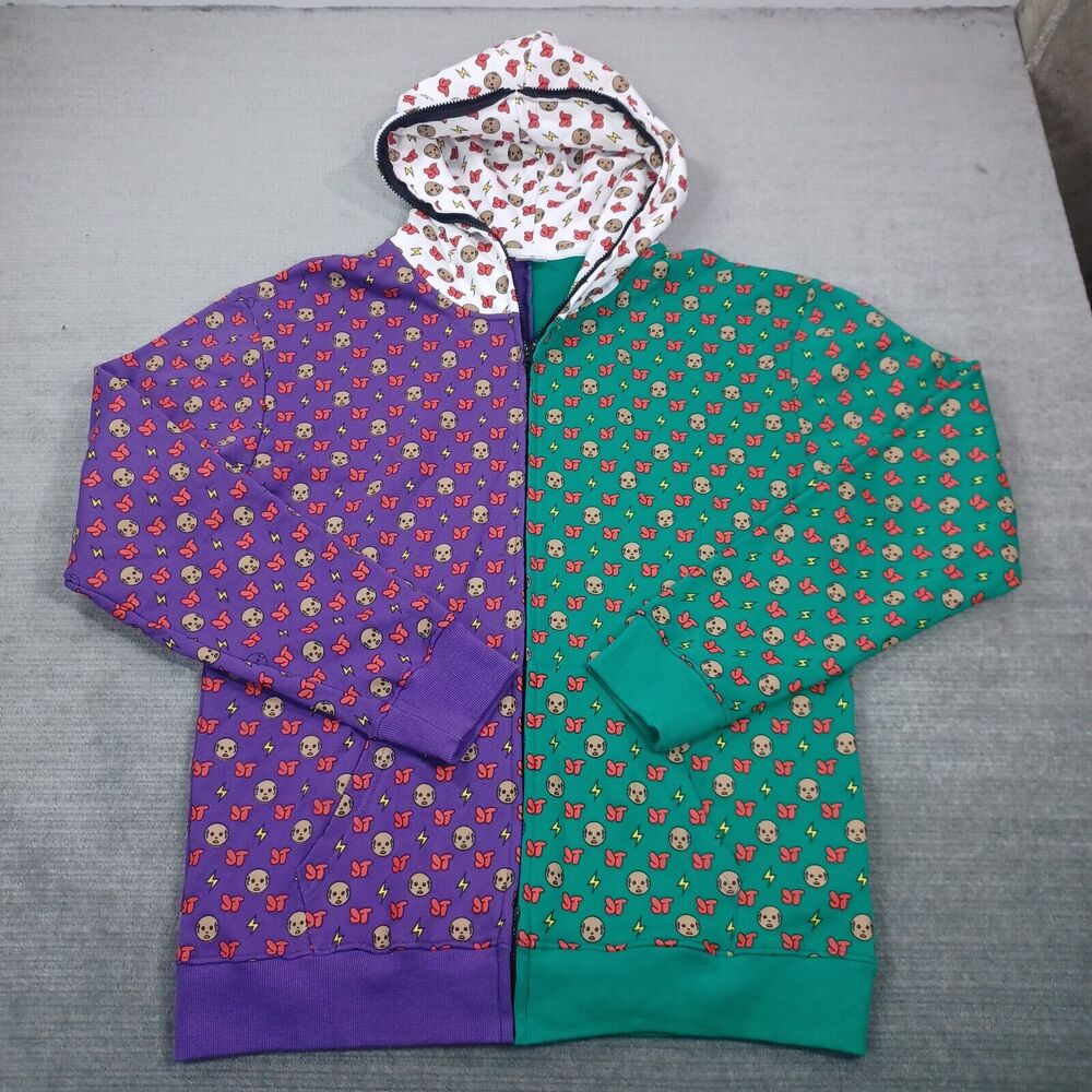 Jiggy Thunder Hoodie Mens XL Full Zip Multicolor AOP Heavyweight Skater Street